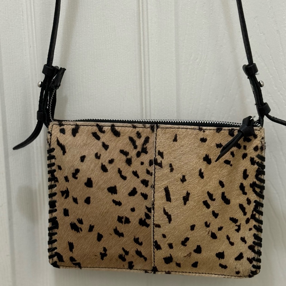 Topshop 100% Cow Leather Crossbody bag brown and black perfect condition